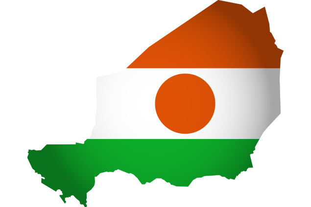 Niger flag - map silhouette