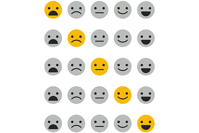 Icons, emoticons for rating or review