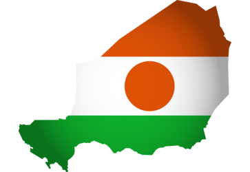 Niger flag - map silhouette